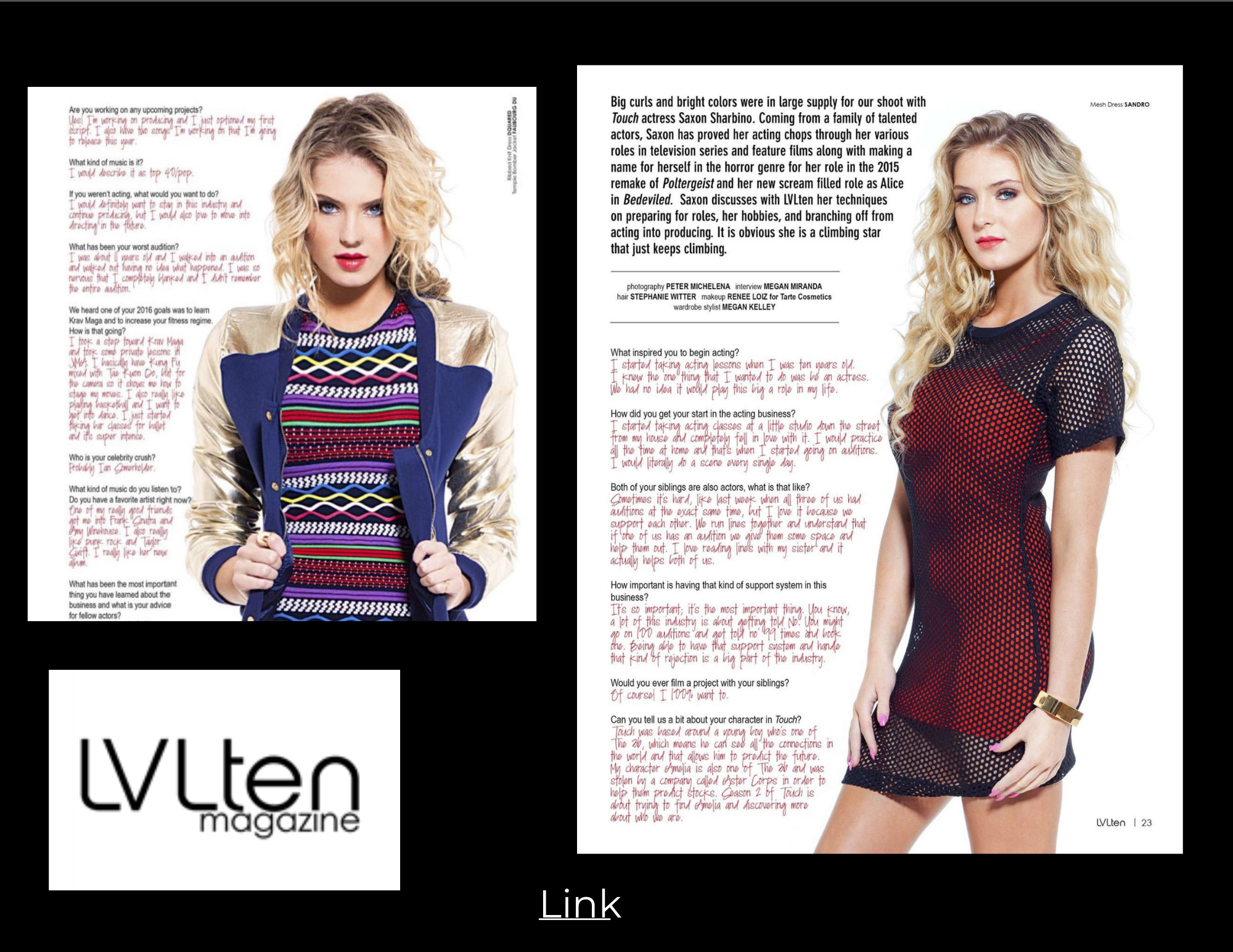 LVLTen Magazine — Saxon Sharbino